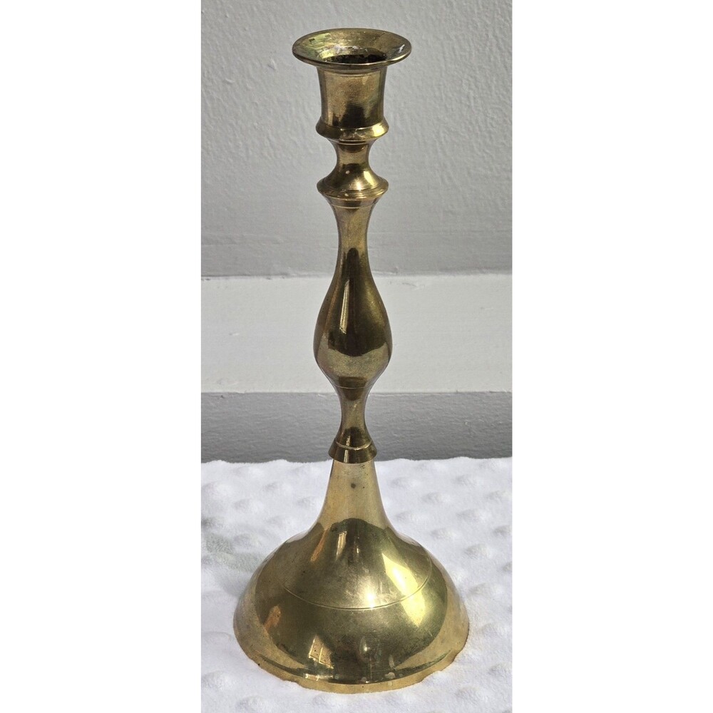 Vintage Brass Candlestick Holder 1970's Estate Hollywood Regency Taper Candle